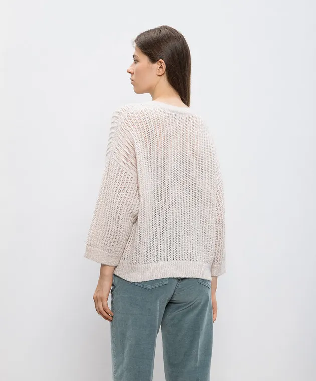 Peserico Beige pullover with wool and sequins