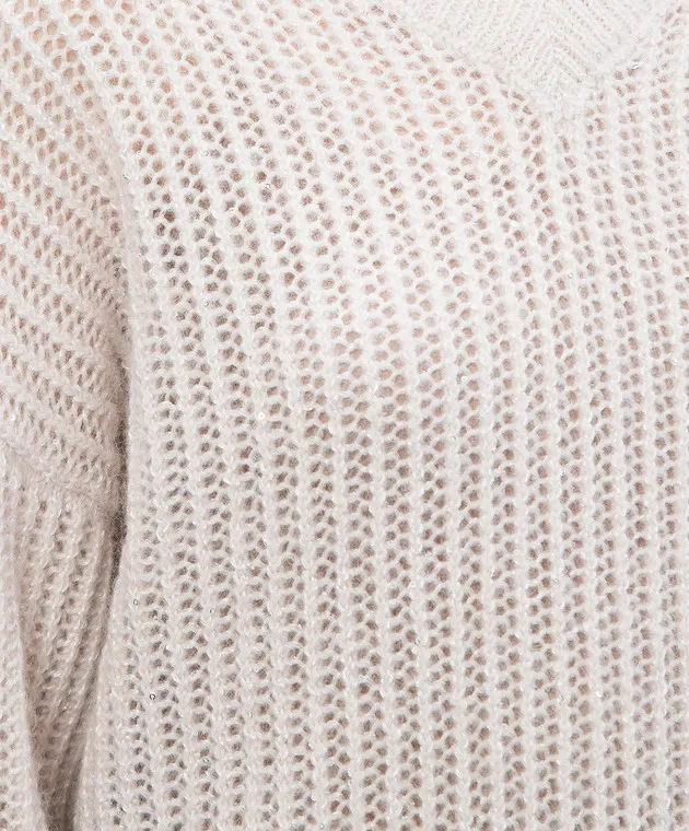 Peserico Beige pullover with wool and sequins