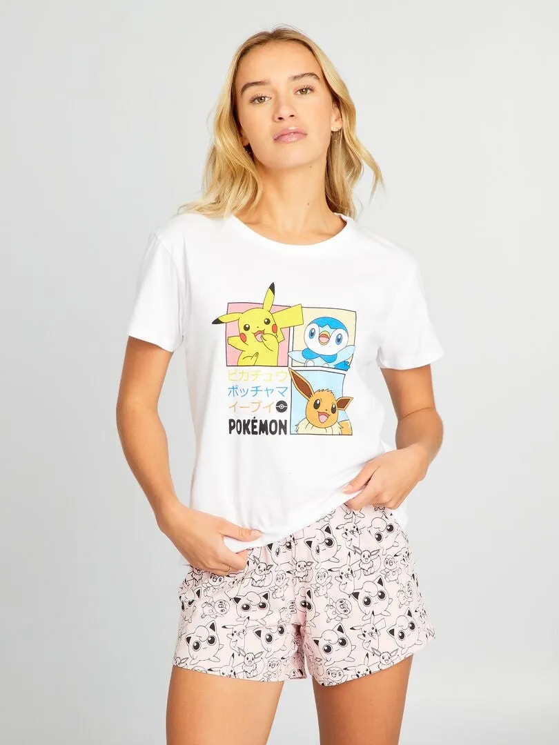 PIJAMA CORTO CON ESTAMPADO DE 'POKEMON'  2 PIEZAS  ROSA