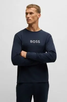 Pijama de algodón interlock con detalles de la marca en estampado metalizado