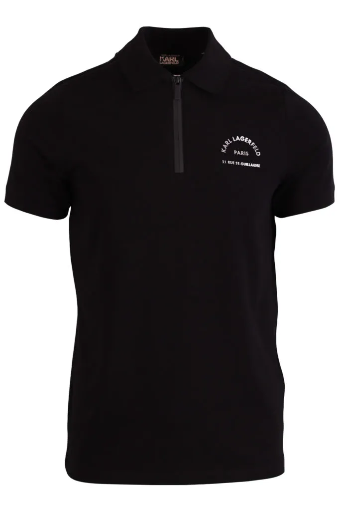 Polo elástico negro con la cremallera termosellada