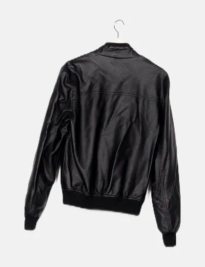 Primark Chaqueta biker negra polipiel