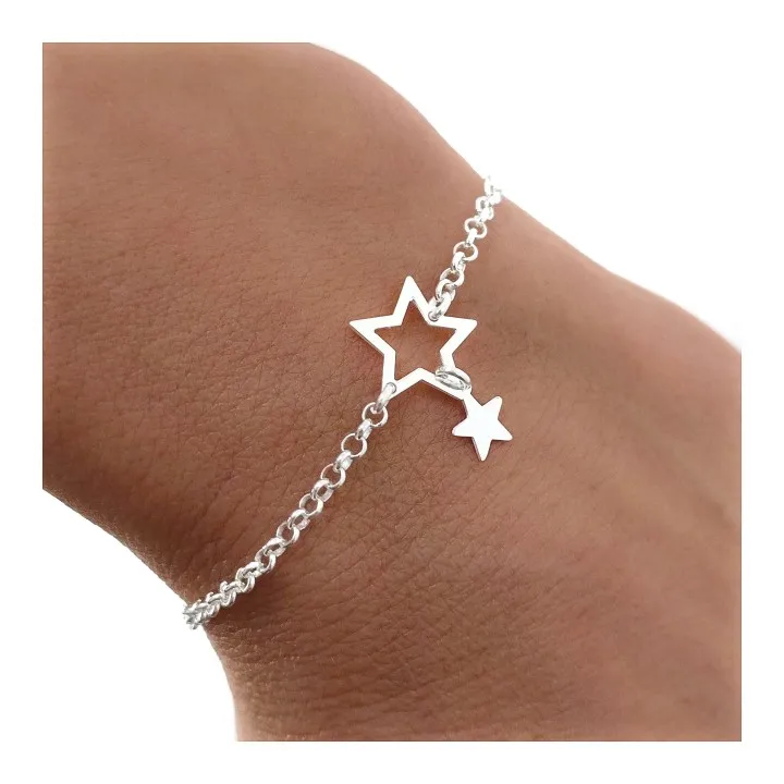 Pulsera Plata Estrellas