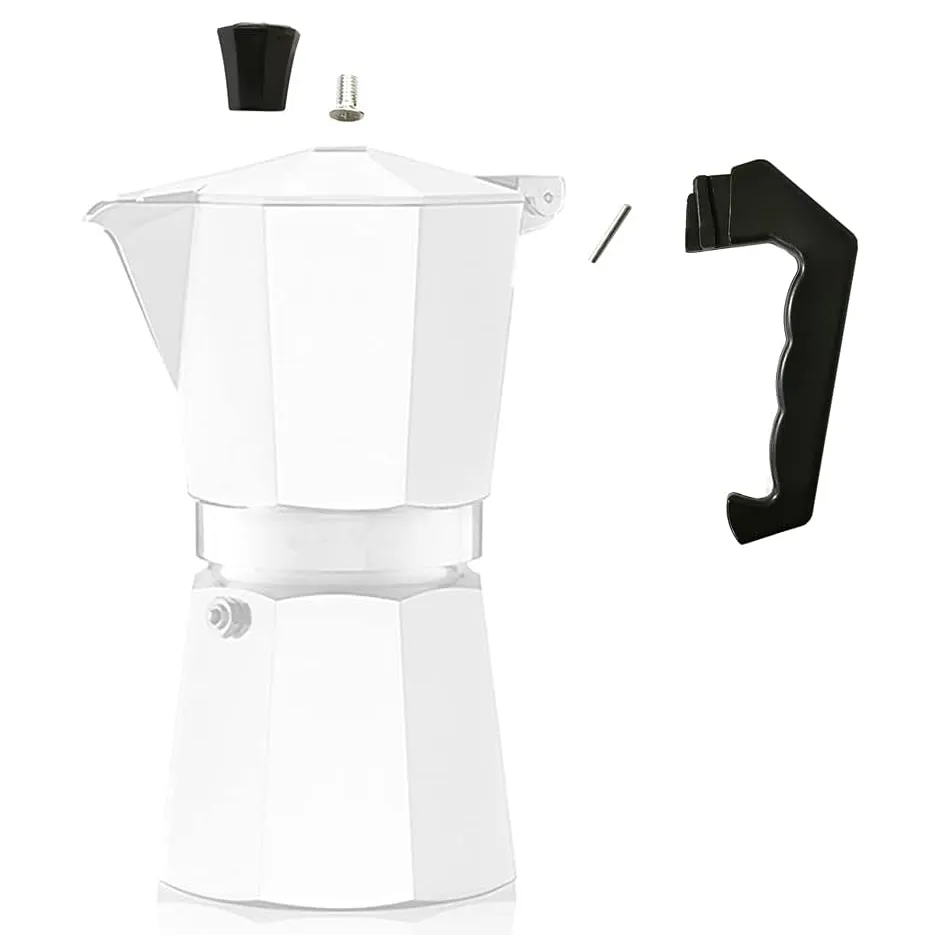 Recambio Mango Y Pomo Cafetera Apto Para 3 Tazas 7 Cm Negro