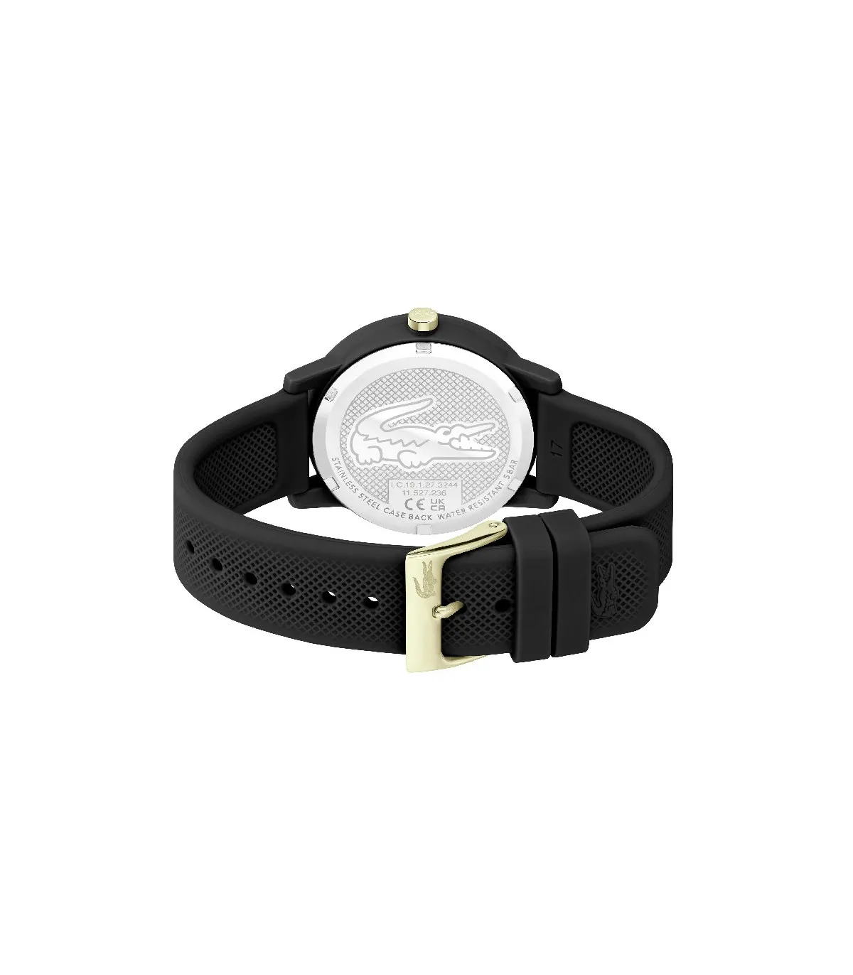 RELOJ LACOSTE 12.12 HOMBRE SILICONA NEGRA  2011171