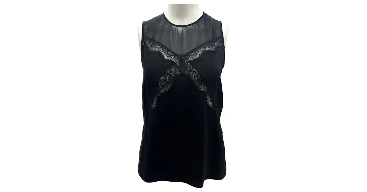 SANDRO TOPS T.05 1 SEDA NEGRO 