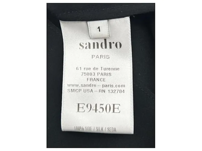 SANDRO TOPS T.05 1 SEDA NEGRO 