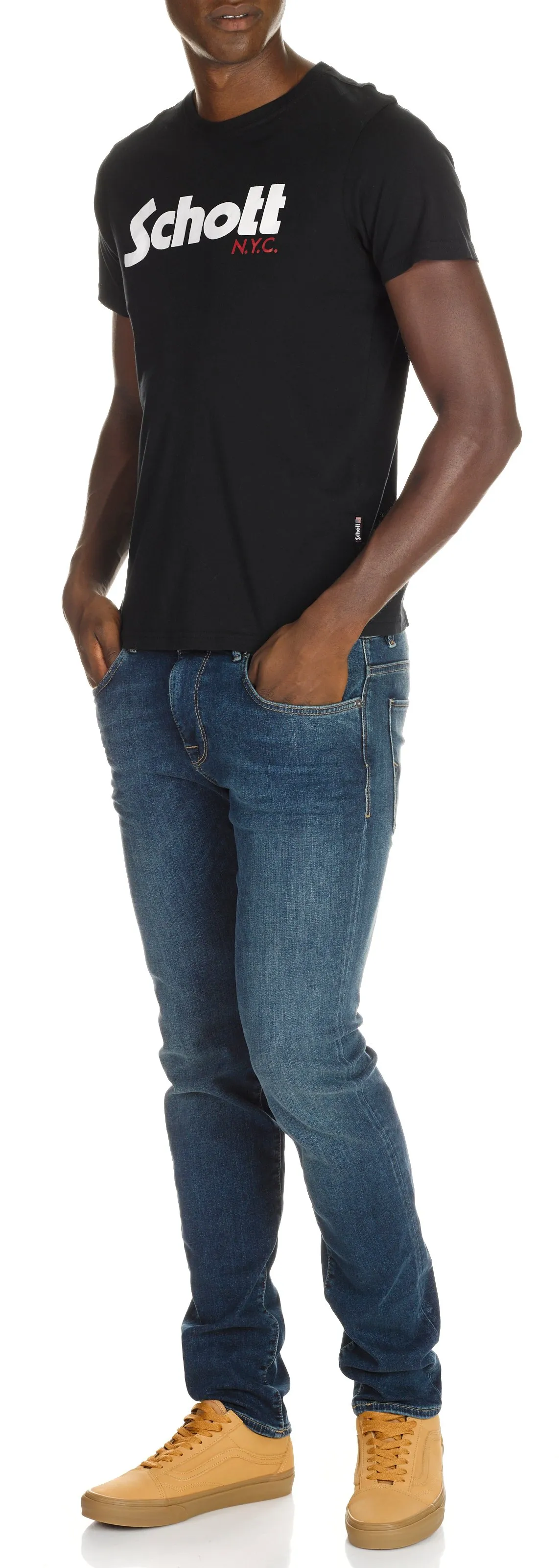 SCHOTT Camiseta en negro
