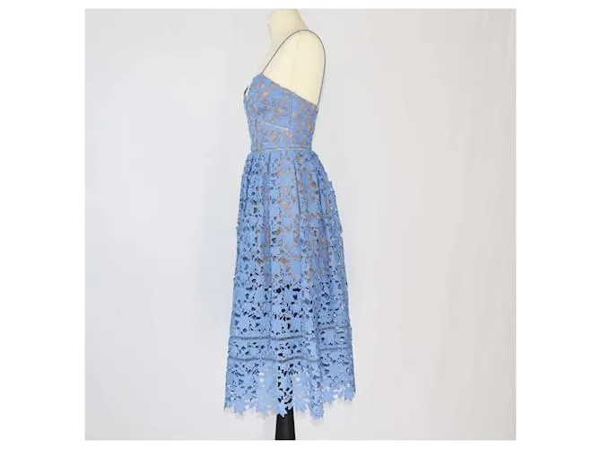 SELF PORTRAIT VESTIDO MIDI DE ENCAJE AZUL AZALEA DE SELFPORTRAIT 
