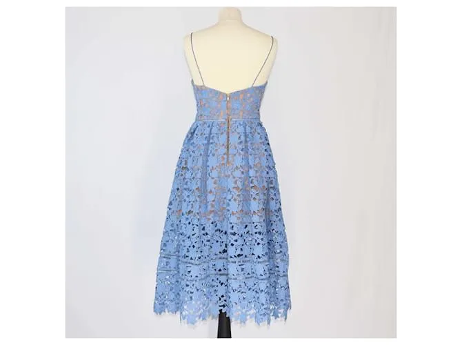 SELF PORTRAIT VESTIDO MIDI DE ENCAJE AZUL AZALEA DE SELFPORTRAIT 
