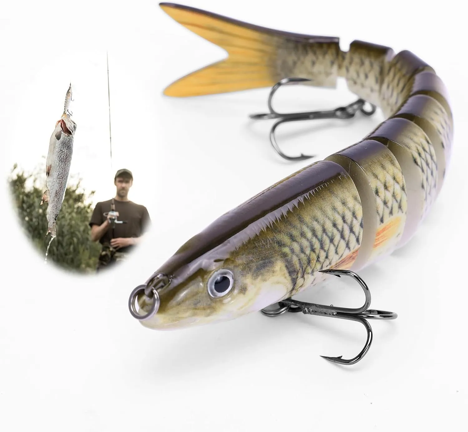 Señuelos de Pesca  Cebos de Pescar Articulados Artificiales Señuelos Spinning  Ideal para Lubina  Trucha y Más  13.7 cm  27 g  M