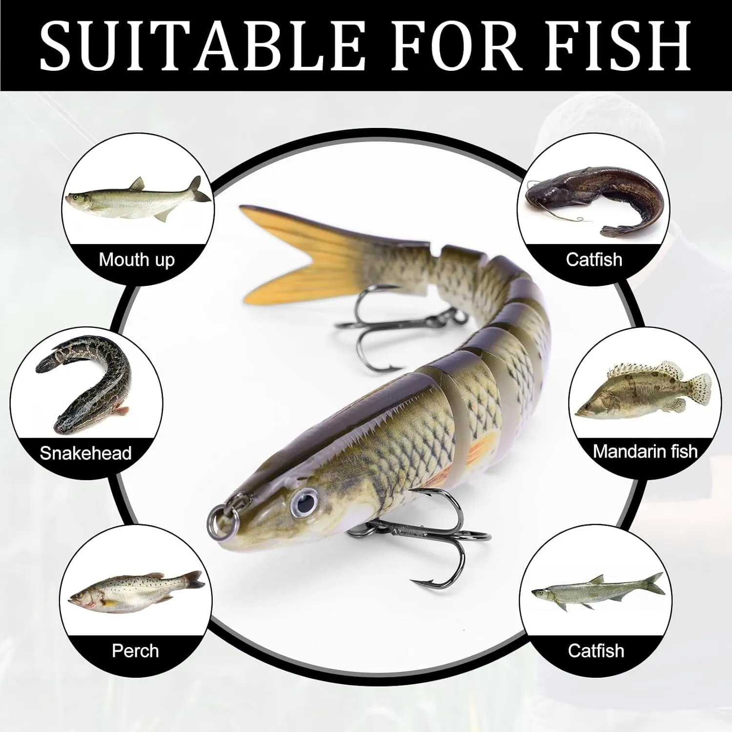 Señuelos de Pesca  Cebos de Pescar Articulados Artificiales Señuelos Spinning  Ideal para Lubina  Trucha y Más  13.7 cm  27 g  M