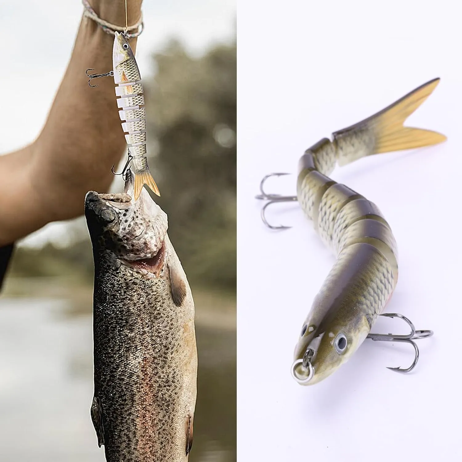 Señuelos de Pesca  Cebos de Pescar Articulados Artificiales Señuelos Spinning  Ideal para Lubina  Trucha y Más  13.7 cm  27 g  M
