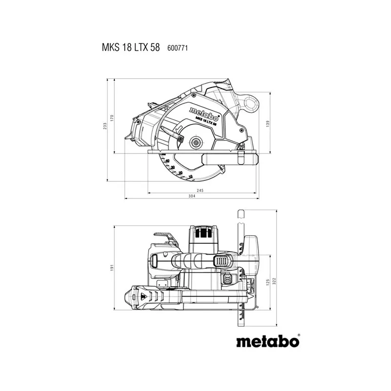 Sierra circular para metal MKS 18 LTX 58