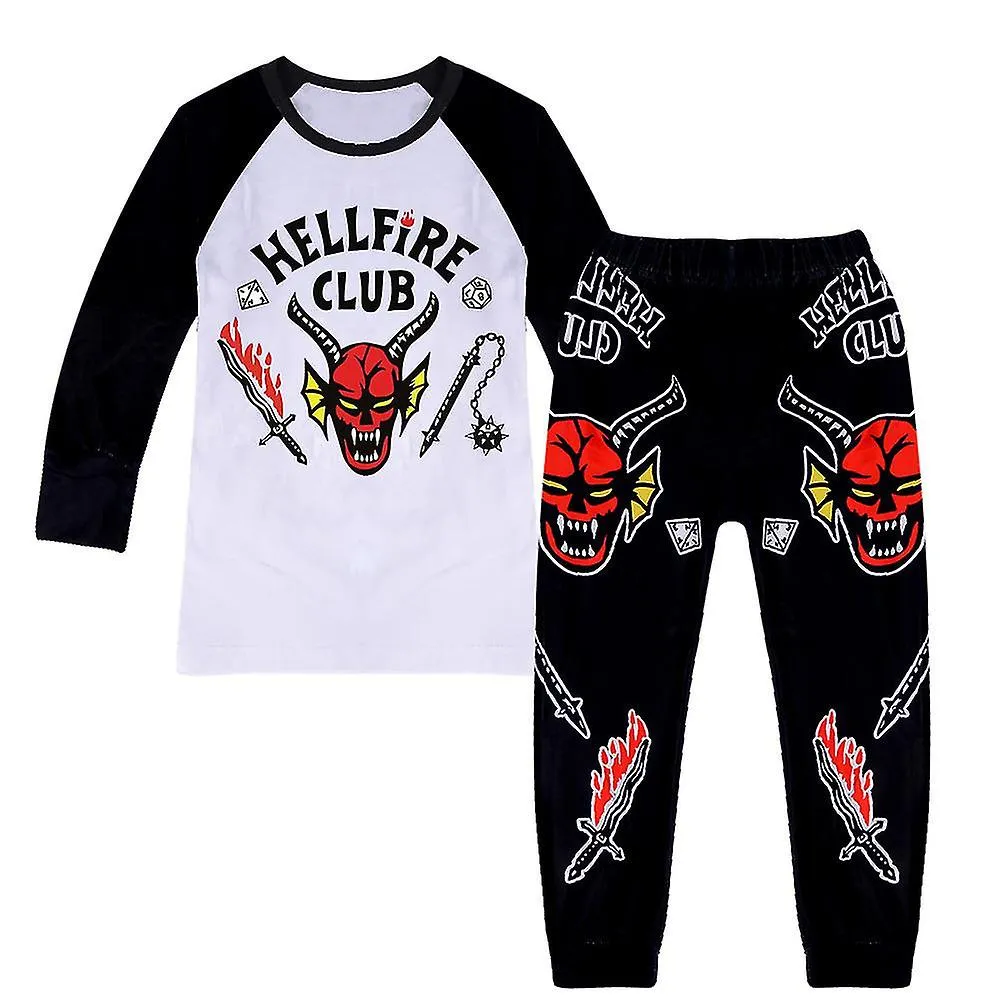 Stranger Things 4 Hellfire Club Kids Girls T Shirt Pantalones Set Sleepwear Pijamas