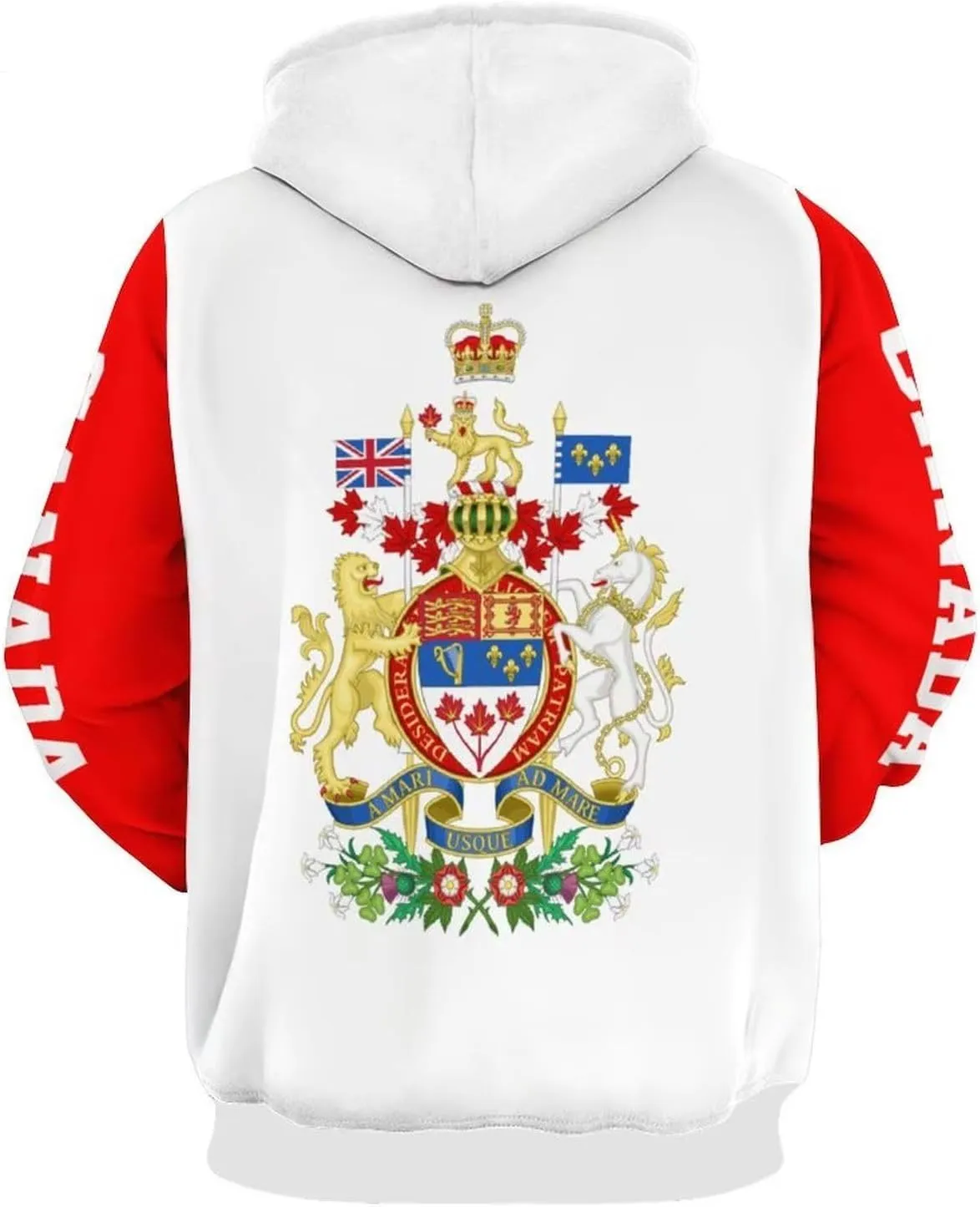 Sudadera Con Capucha Con Estampado Bandera Canadá Para Hombre Gran Tamaño Con Bolsillos Sudaderas Con Capucha Informales Manga L