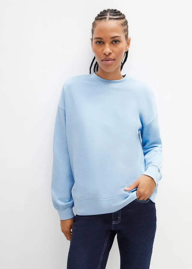 Sudadera con hombros caídos Azul claro