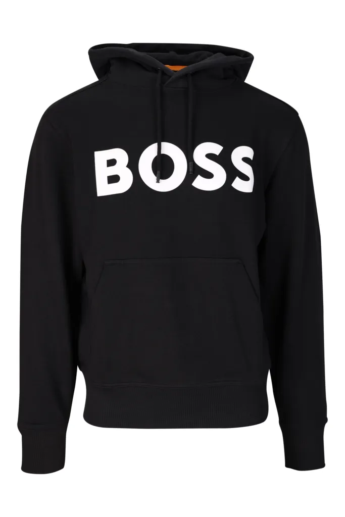 Sudadera negra con capucha y maxilogo 
