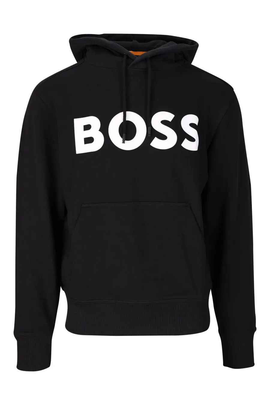Sudadera negra con capucha y maxilogo 