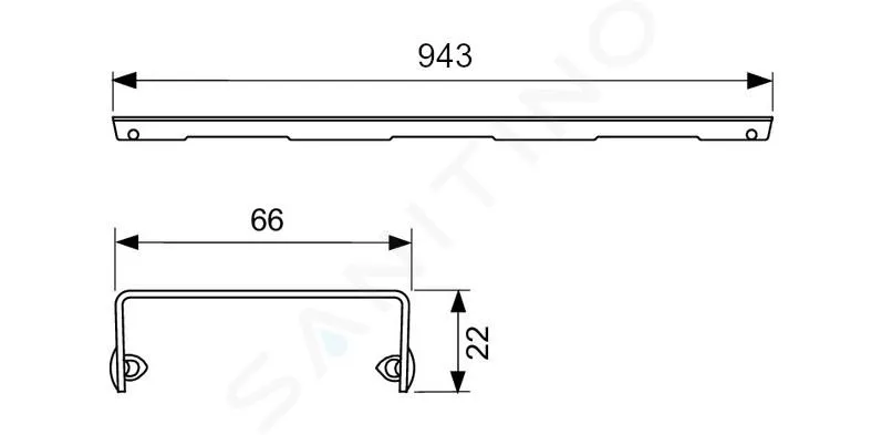 TECE TECEDRAINLINE  REJILLA QUADRATUM PARA CANALETA DE DUCHA 100 CM, ACERO INOXIDABLE CEPILLADO 601051