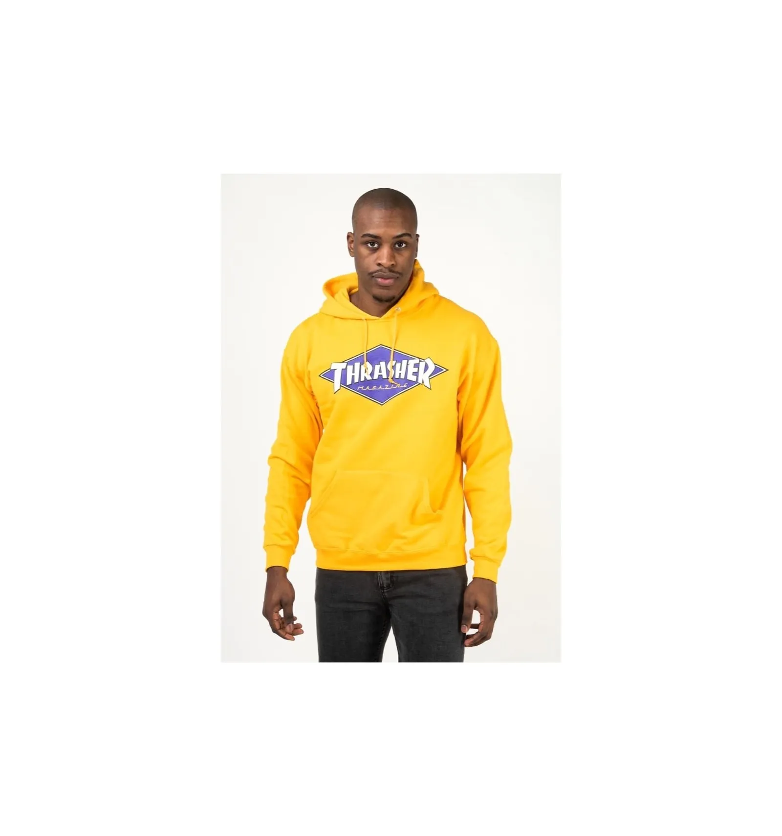 THRASHER DIAMOND LOGO HOOD GOLD