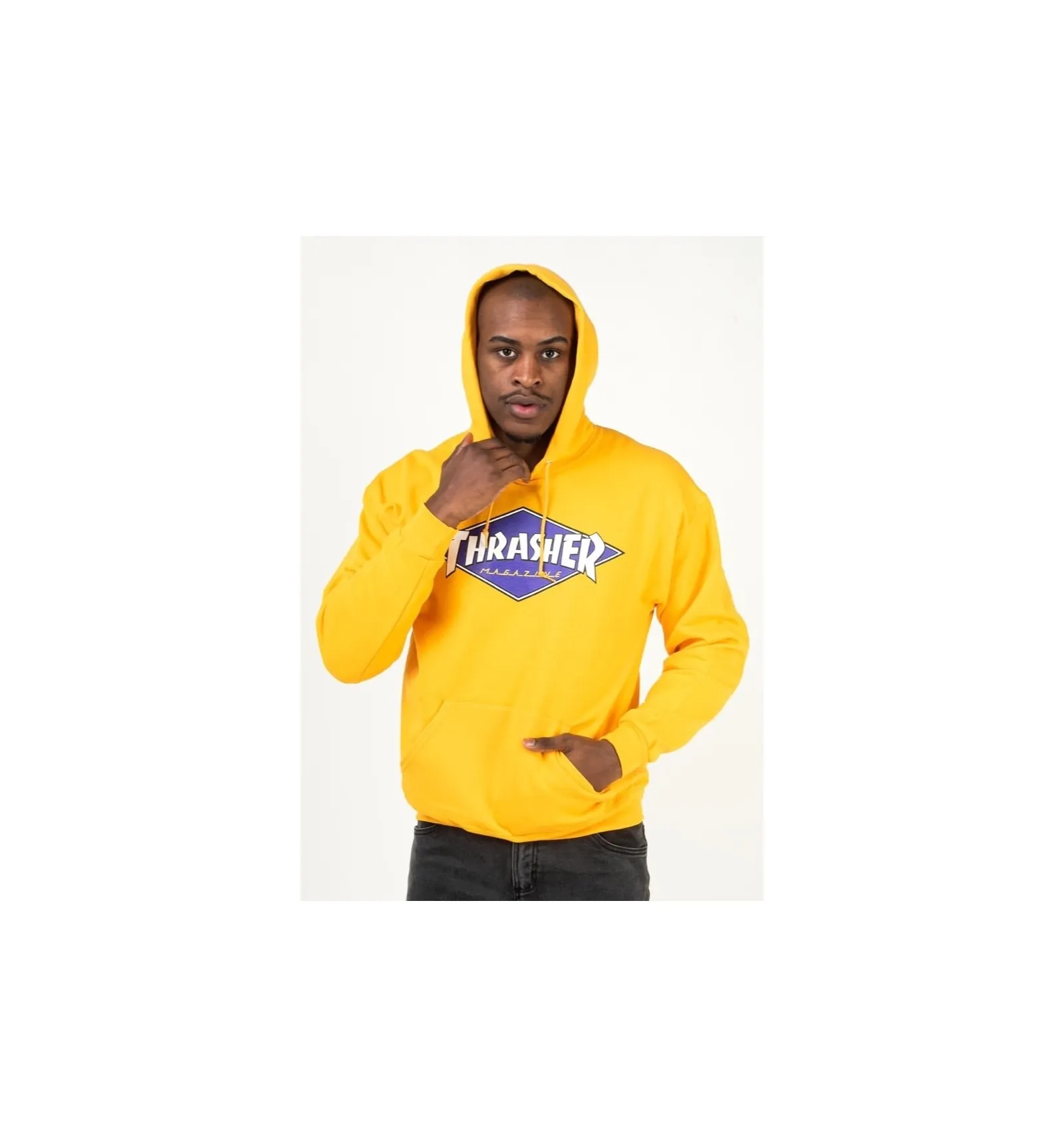 THRASHER DIAMOND LOGO HOOD GOLD