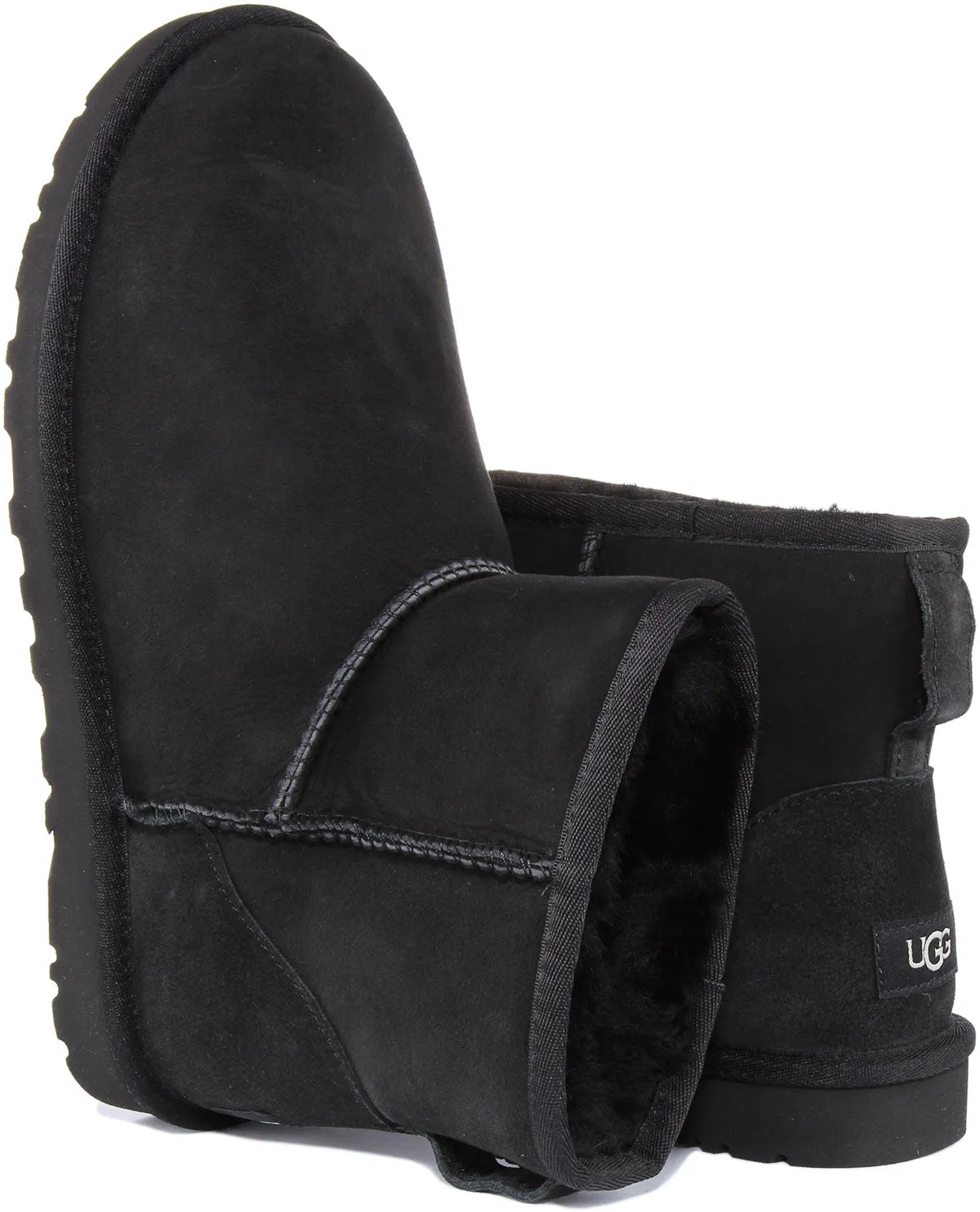 Ugg Classic Mini Mini bota de piel de oveja de ante para hombre en gris oscuro