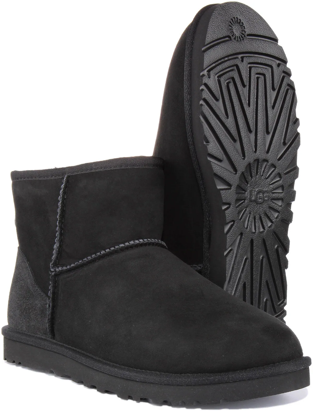 Ugg Classic Mini Mini bota de piel de oveja de ante para hombre en gris oscuro