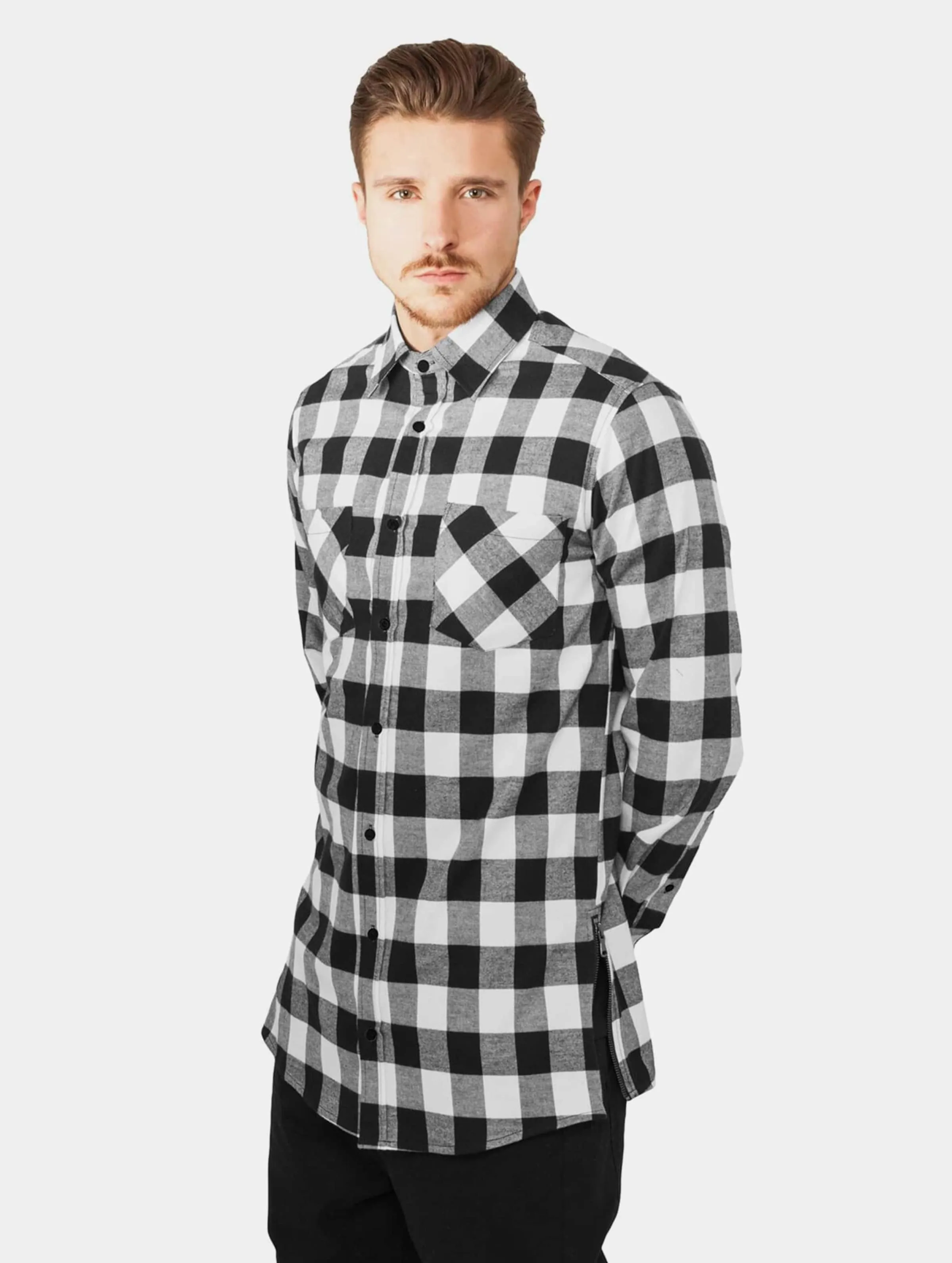 URBAN CLASSICS SIDEZIP LONG CHECKED FLANELL