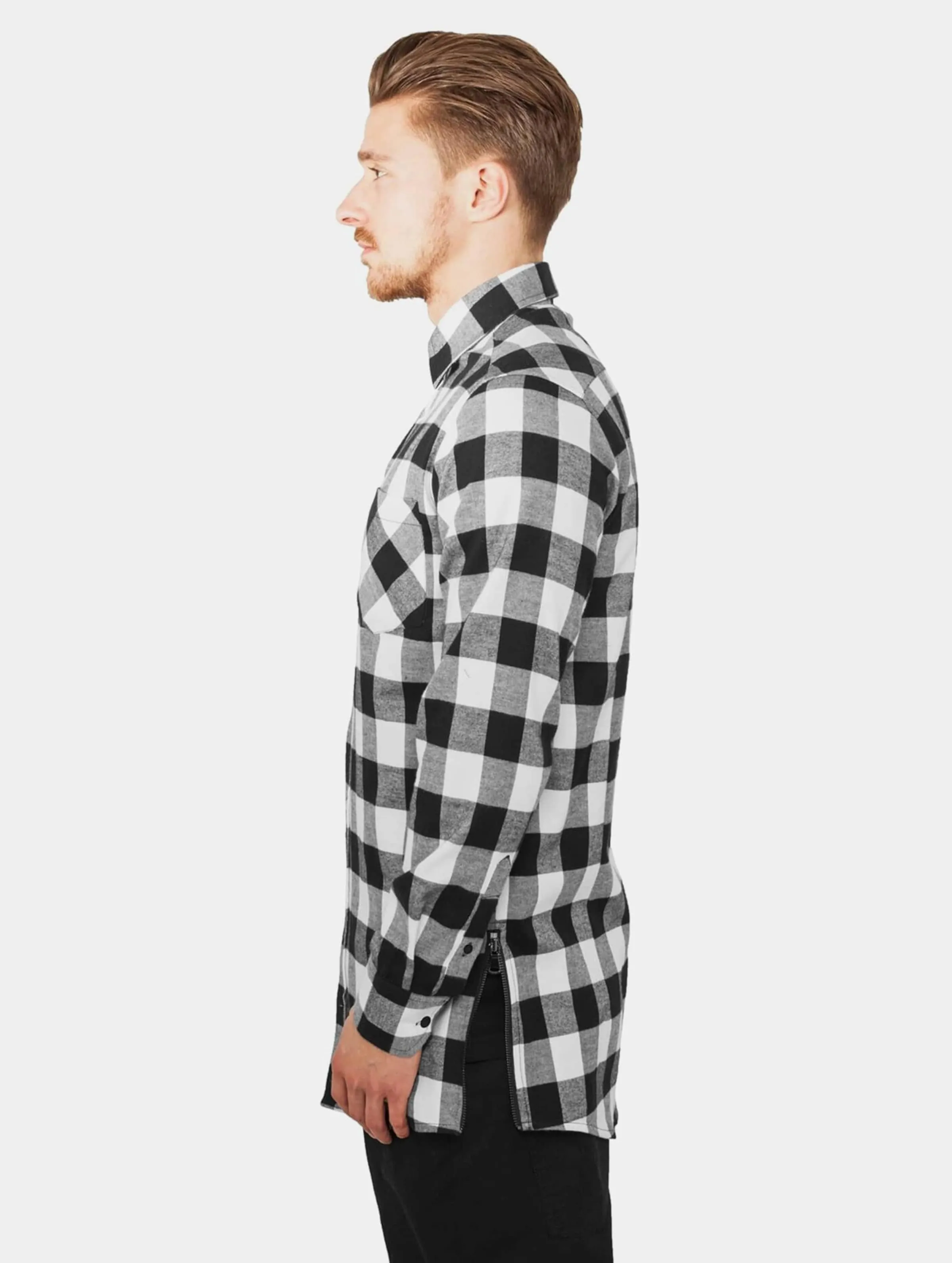 URBAN CLASSICS SIDEZIP LONG CHECKED FLANELL