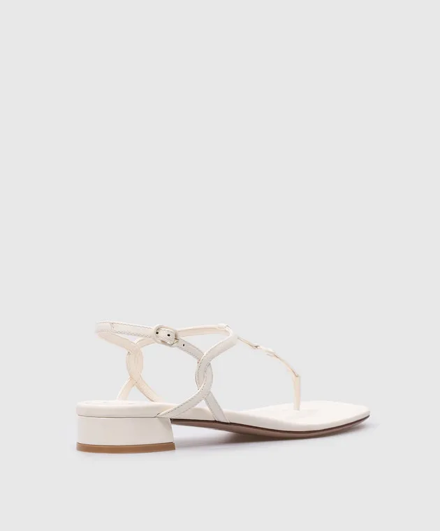 Valentino White patent leather sandals with VLogo Signature logo