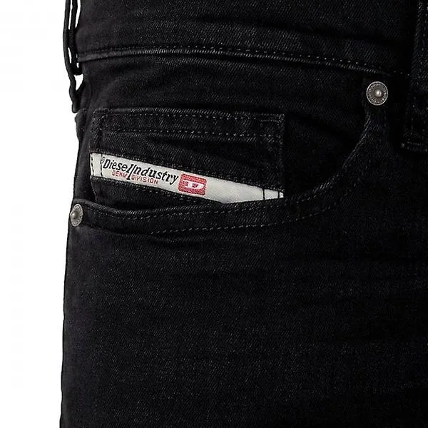 VAQUEROS DIESEL DLUSTER SLIM STRETCH DENIM NEGRO LAVADO PARA HOMBRE 0IHAU