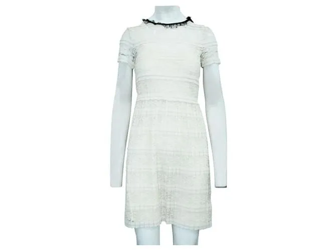 Vestido de encaje marfil de Red Valentino Crudo 