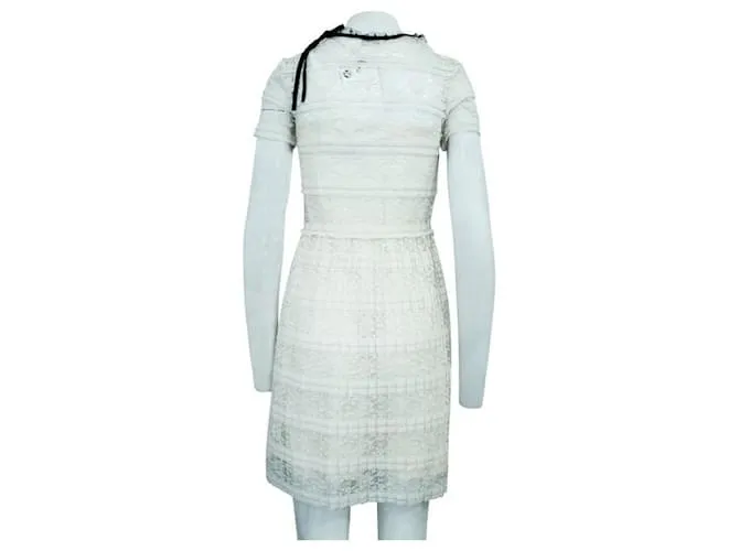 Vestido de encaje marfil de Red Valentino Crudo 
