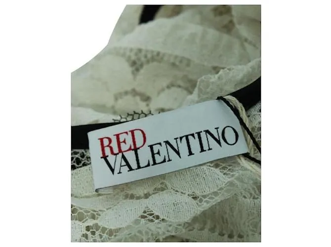 Vestido de encaje marfil de Red Valentino Crudo 