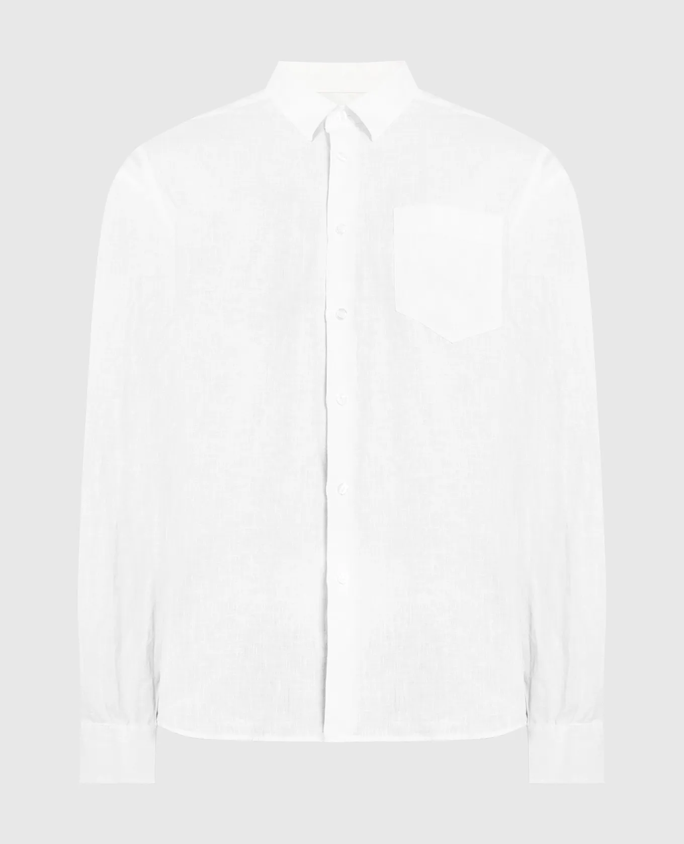 Vilebrequin Caroubis white linen shirt with logo embroidery