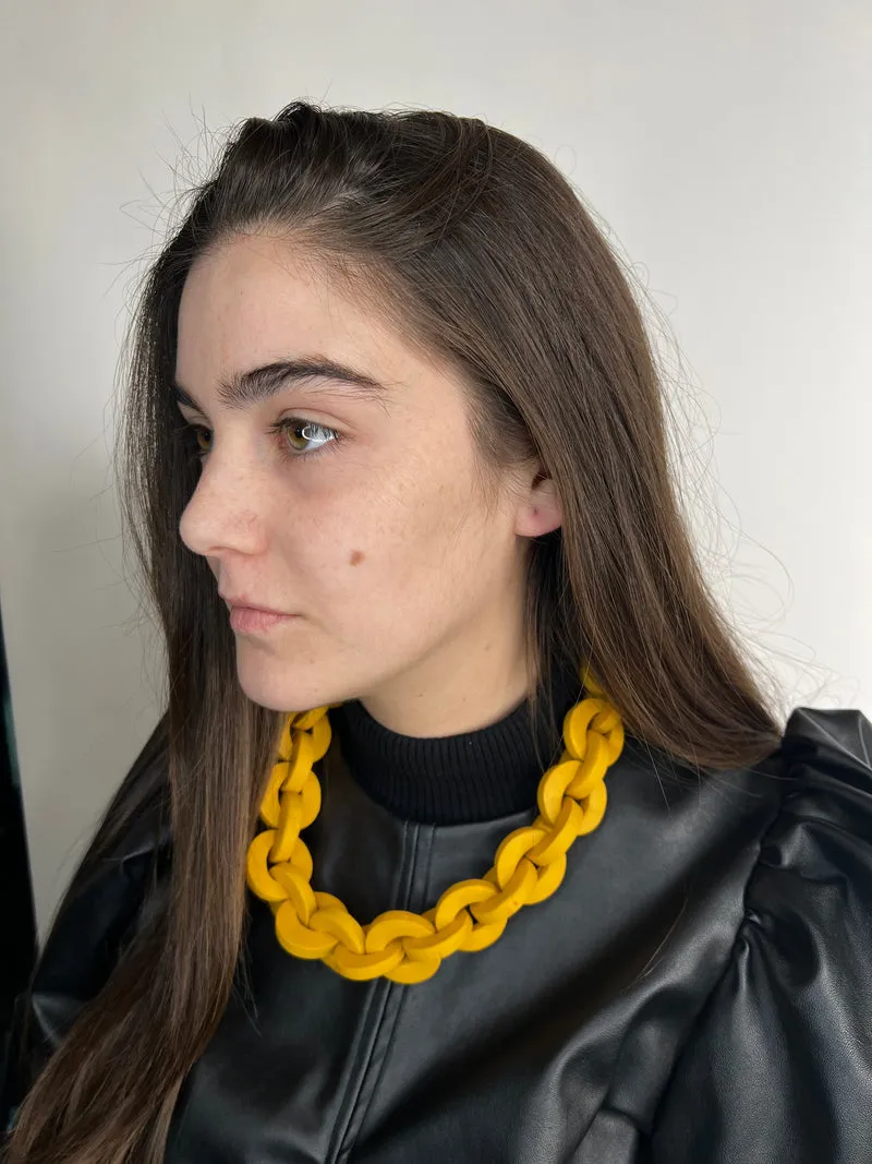 VIRGINIA DEMARIA Collar Cadenas Amarillo