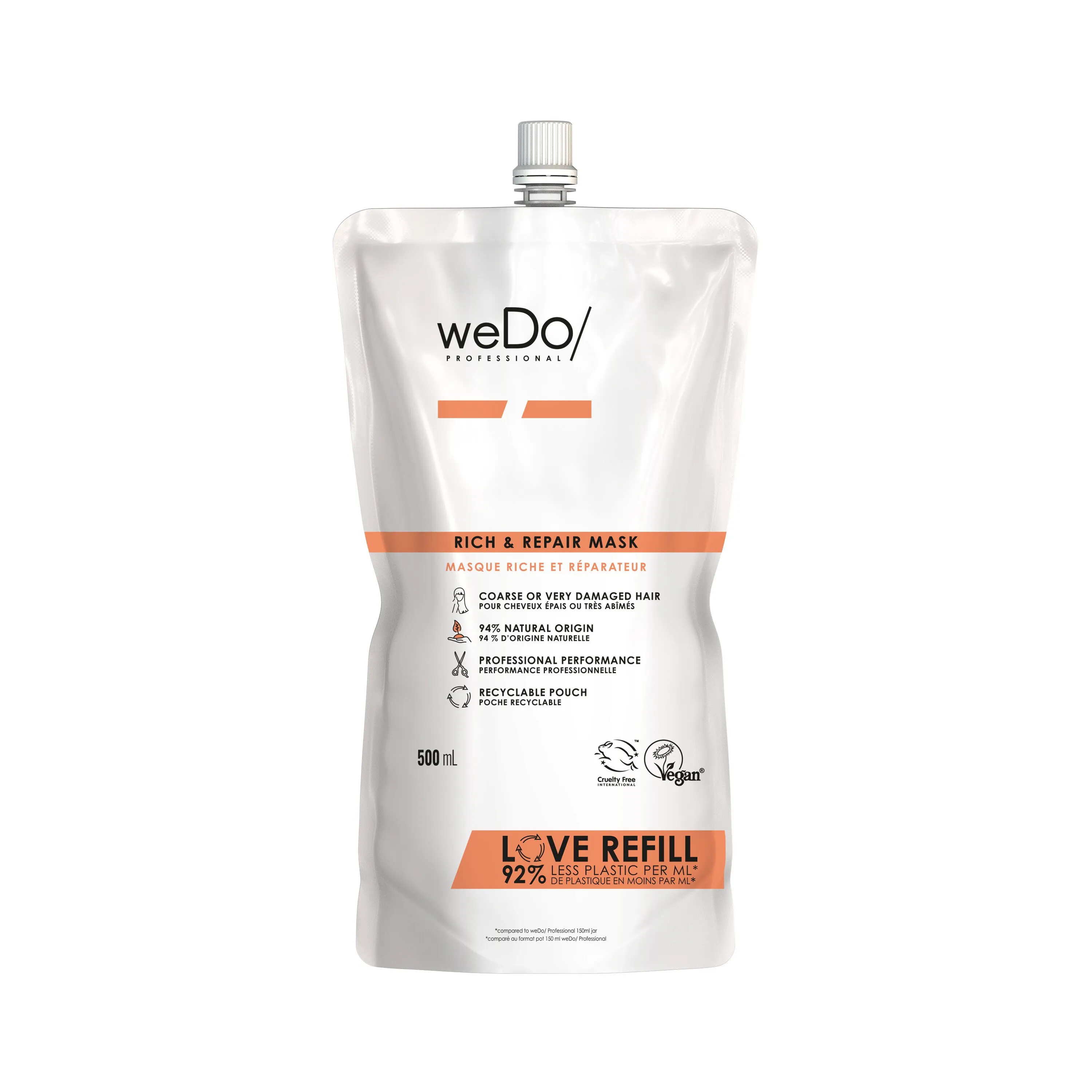 weDo Mascarilla Rich  Repair natural y vegana para cabellos secos o muy dañados