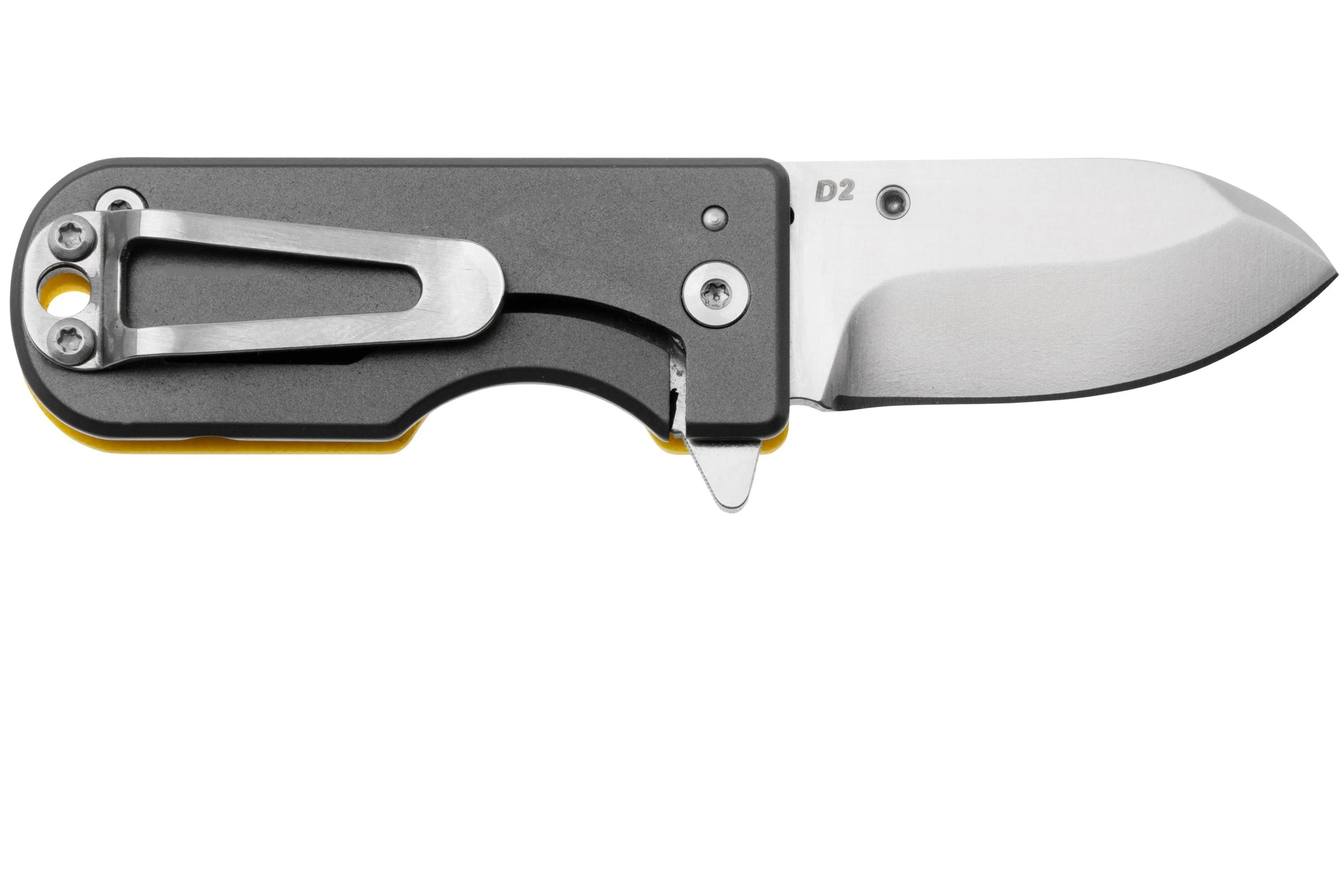 WESN MICROBLADE SN016, D2, MUSTARD G10, TITANIUM, NAVAJA