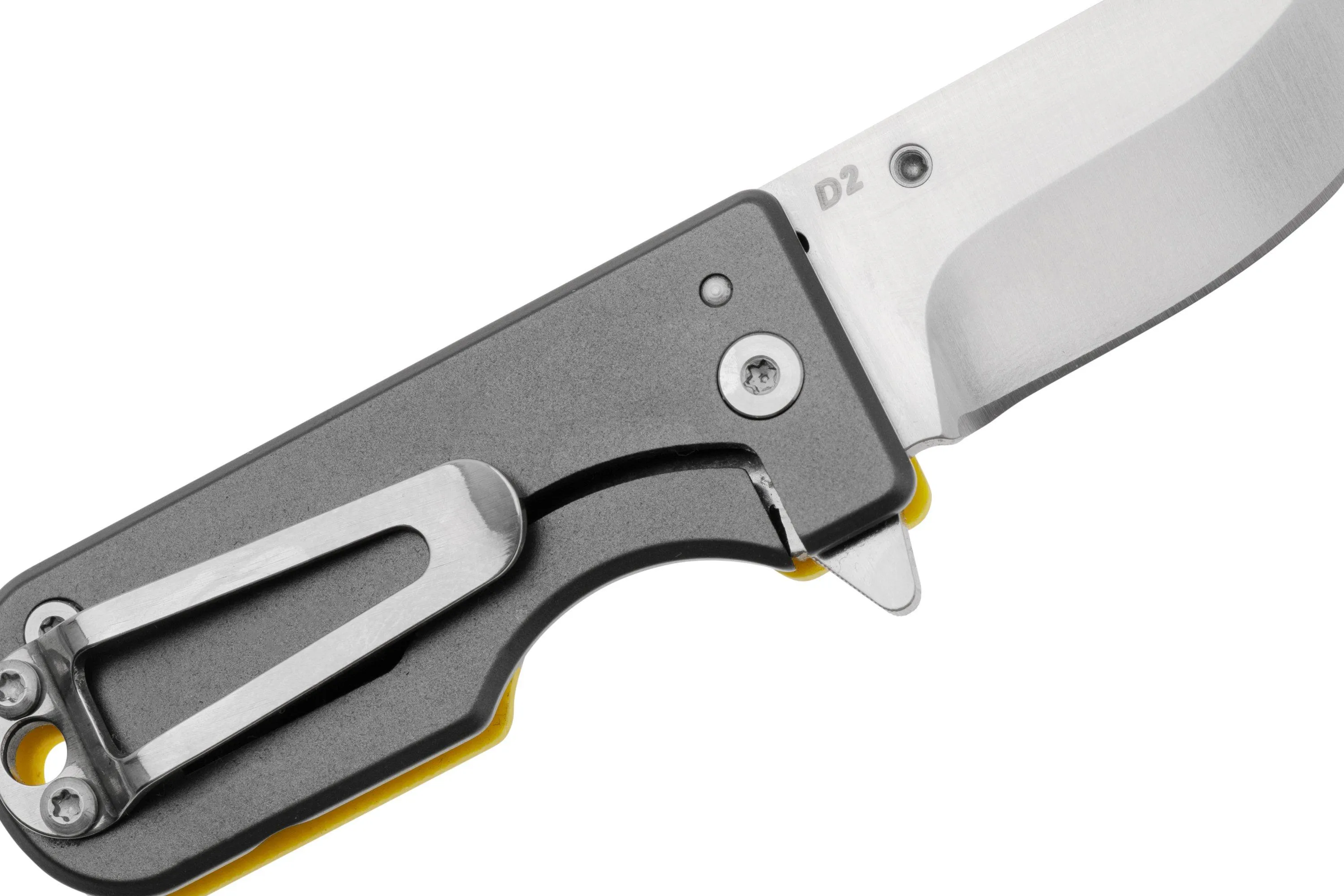 WESN MICROBLADE SN016, D2, MUSTARD G10, TITANIUM, NAVAJA