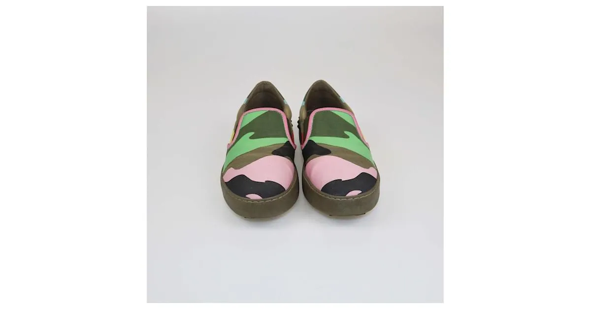 Zapatillas Slip On Multicolor con Estampado de Camuflaje Valentino 