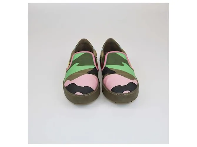 Zapatillas Slip On Multicolor con Estampado de Camuflaje Valentino 