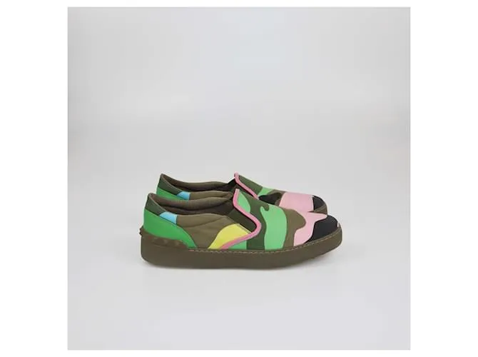 Zapatillas Slip On Multicolor con Estampado de Camuflaje Valentino 