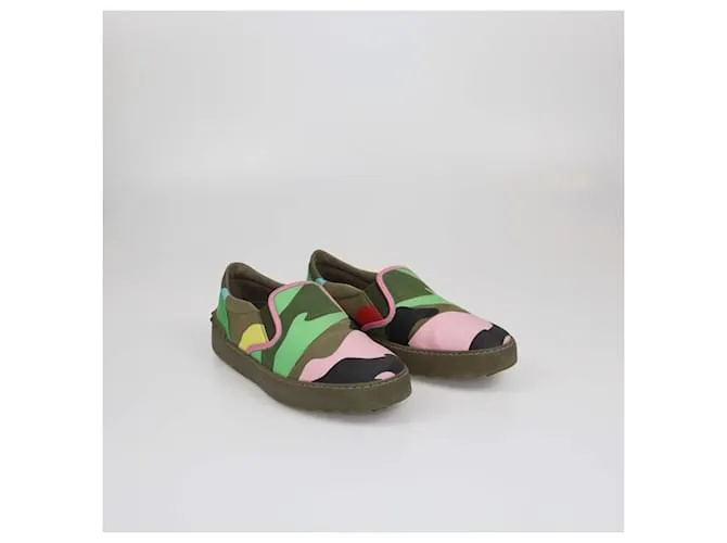 Zapatillas Slip On Multicolor con Estampado de Camuflaje Valentino 