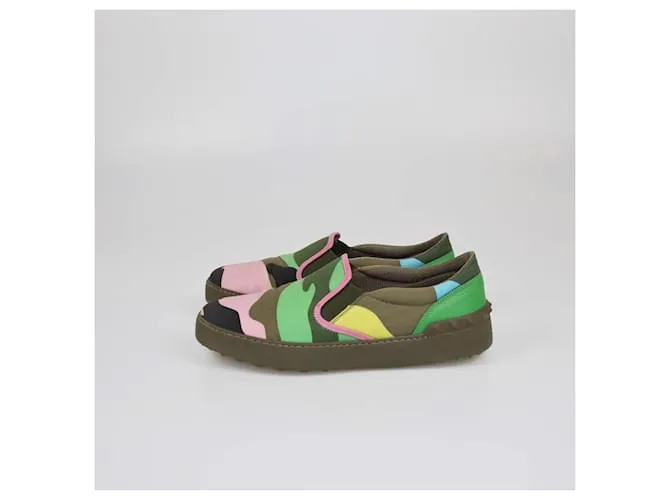Zapatillas Slip On Multicolor con Estampado de Camuflaje Valentino 