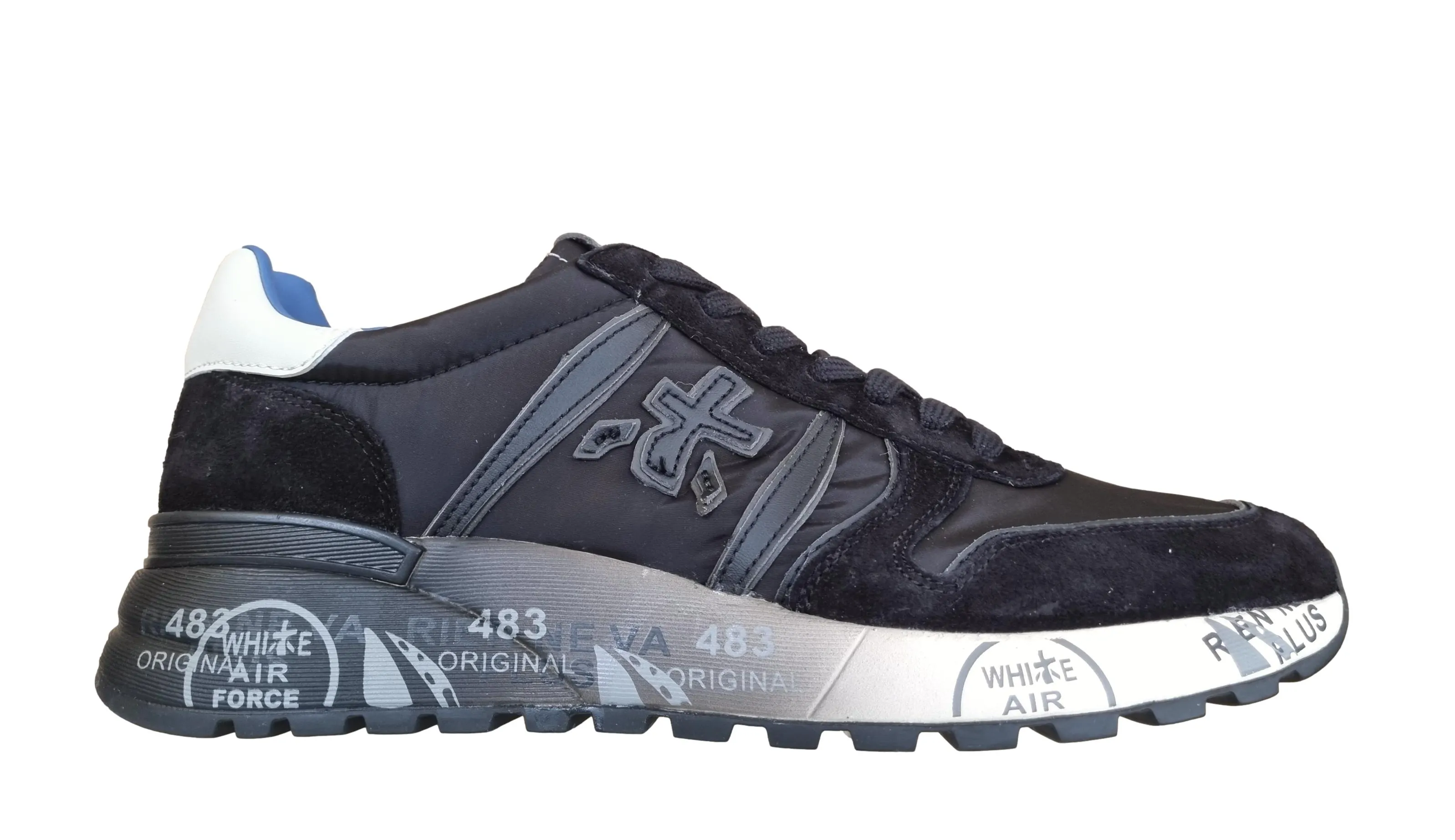 Zapatos hombre Premiata Sneaker nylon y ante LANDER_7079 negro