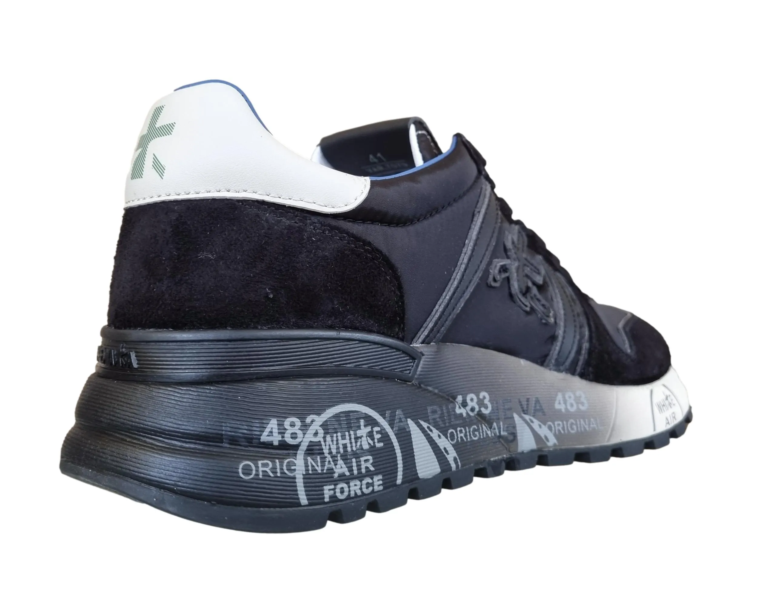 Zapatos hombre Premiata Sneaker nylon y ante LANDER_7079 negro