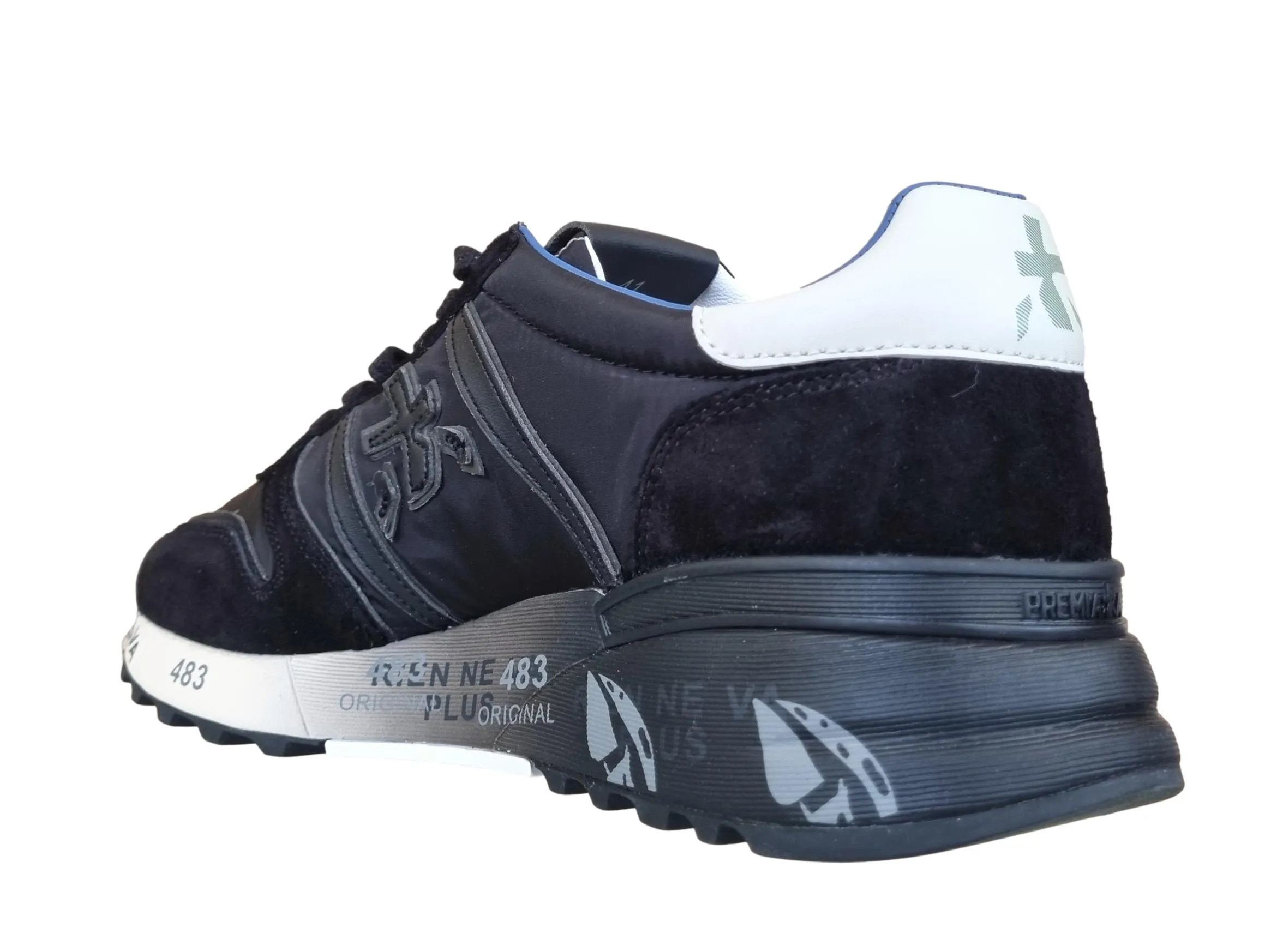 Zapatos hombre Premiata Sneaker nylon y ante LANDER_7079 negro