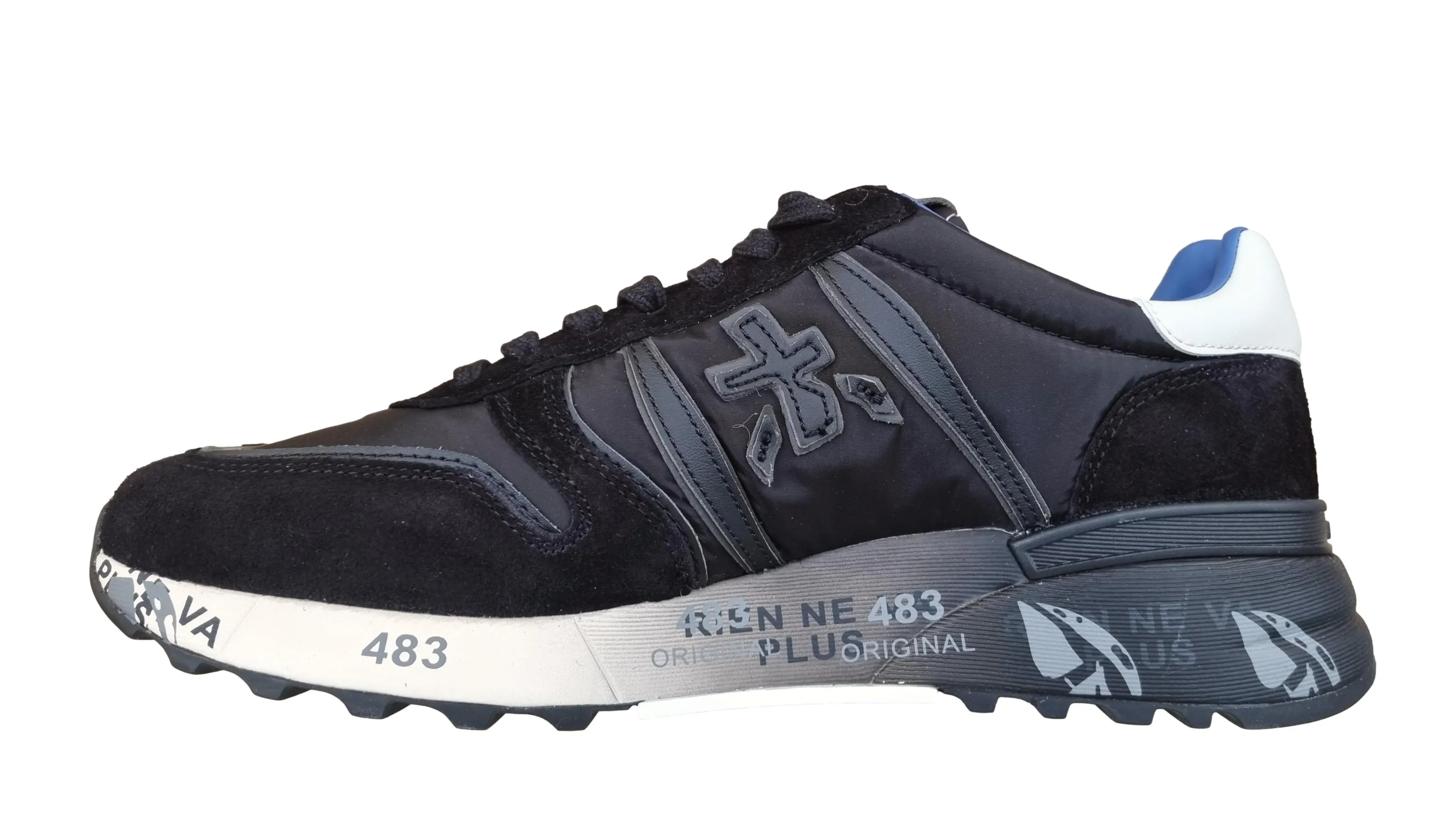 Zapatos hombre Premiata Sneaker nylon y ante LANDER_7079 negro