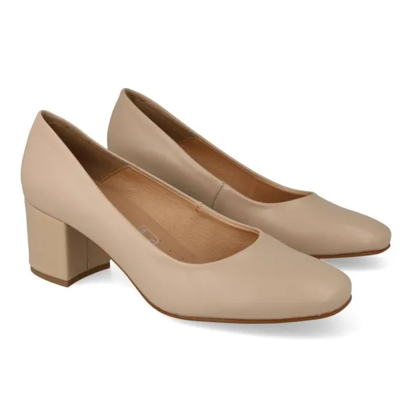 ZAPATOS TACON COMODOS MUJER MOD. BELLA BEIGE